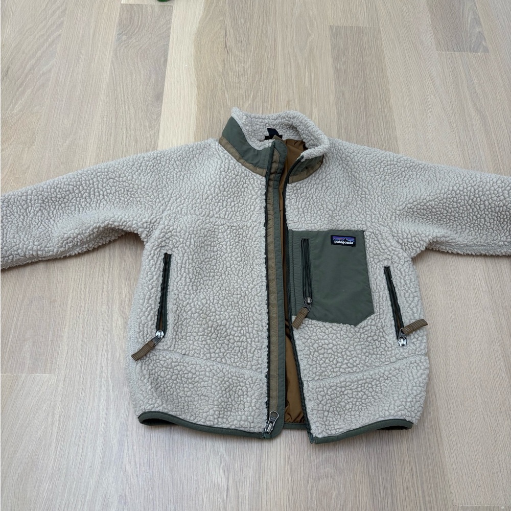 Patagonia Tan Fleece Jacket, XS (5-6Y)